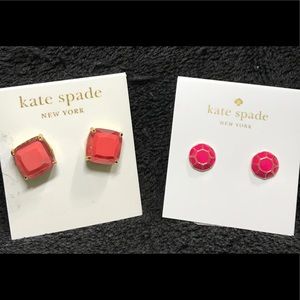 2 pr Kate Spade earrings NWT Hot pink peachy pink